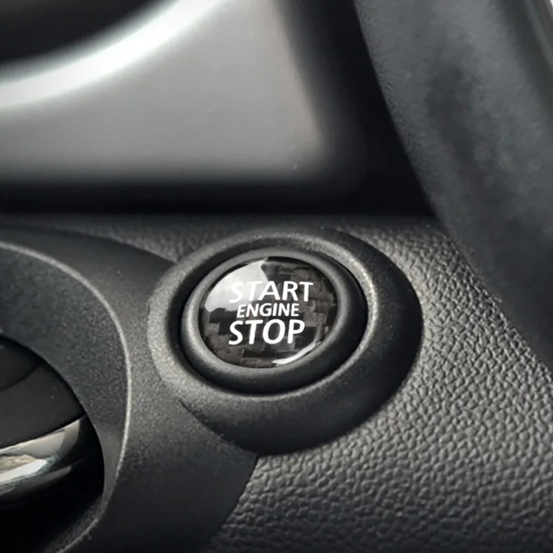 Car Carbon Fiber Ignition Switch Button Decoration Sticker One Key Start For MINI COOPER JCW R55 R56 R57 R60 Car Interior