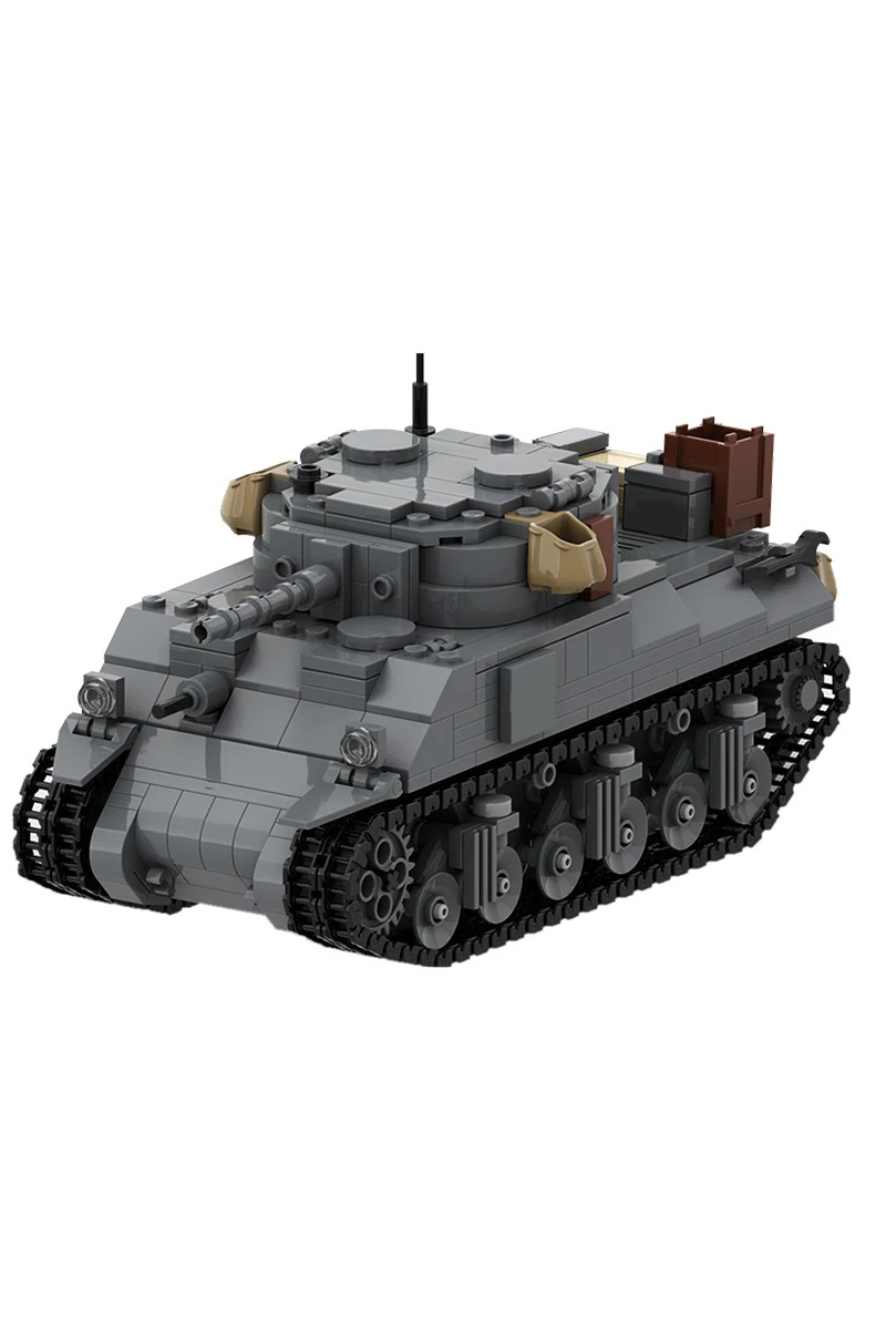 

Gobricks MOC Military Sherman M4 Tank Building Blocks WW2 Army Military Tank Weapons Bricks Assemble Toys Kids Birthday Gift Toy