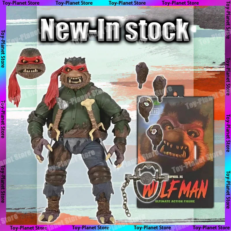 Original Neca 54300 Turtles Wolfman X Raphael Monster Utlimate Anime Action Figures Christmas Collect Series Models Gifts Toys