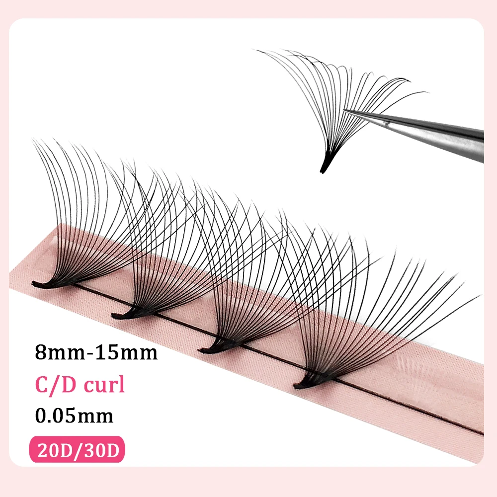 Goddess Premade Volume Big Fans 20D 30D  Individual Lashes Extension Pointy Stem Eyelash Extensions Natural Soft Russian Volume