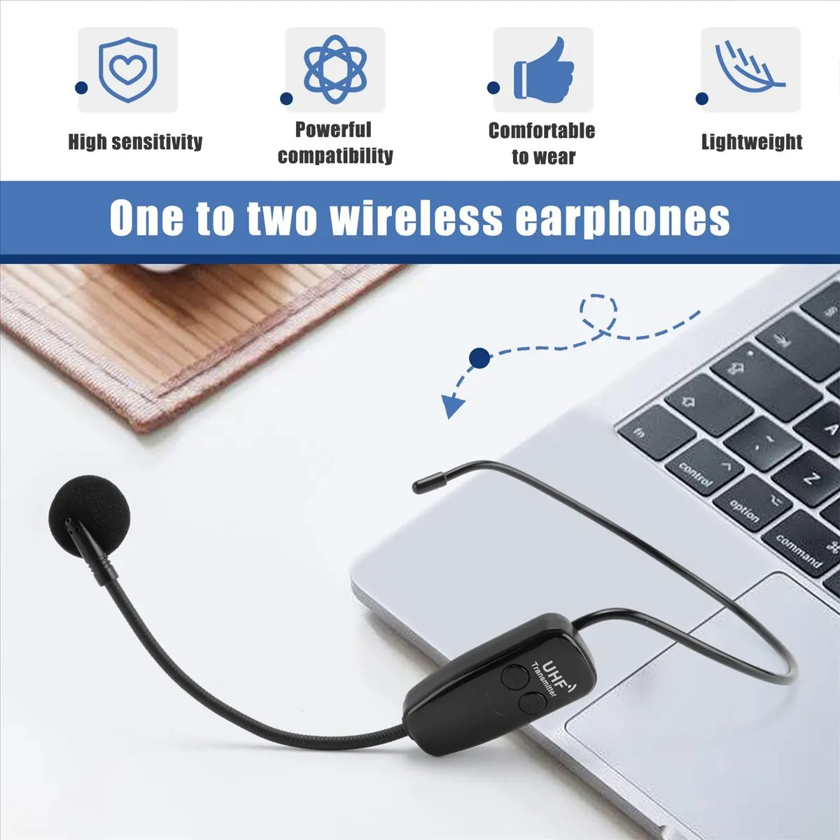 

Y69A U12F Uhf One For Two Wireless Headset Microphone Amplifier Mixer Suitable For Teaching Guides Meeting Lectures