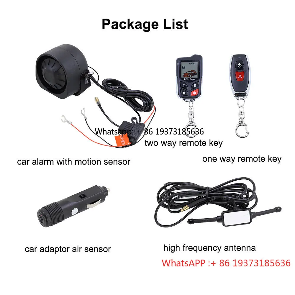Vjoy Wireless No Installation Remote Start Car Alarm System 1000 Meters Long 2 Way Upgrade Car Alarm Siren DIYV2