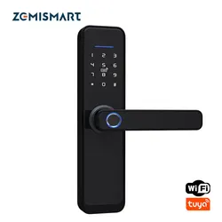 Zemismart Tuya WiFi Smart Handle Door Lock Core Cylinder Intelligent Security Lock Encryption with Keys Work with Smart Life APP