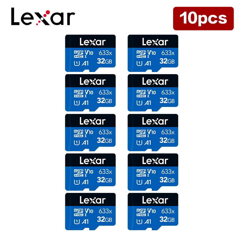 Original Lexar A1 Memory Card 32GB 64GB MicroSDHC MicroSDXC V10 U1 Lexar 633x Micro SD Card Flash 10pcs 25pcs Microsd For Phone