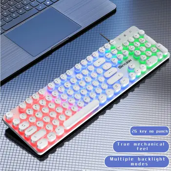 SKYLION H300 Wired 104 Keys Membrane Keyboard Colorful Lighting for Windows and IOS System Gaming and Office Many Kinds