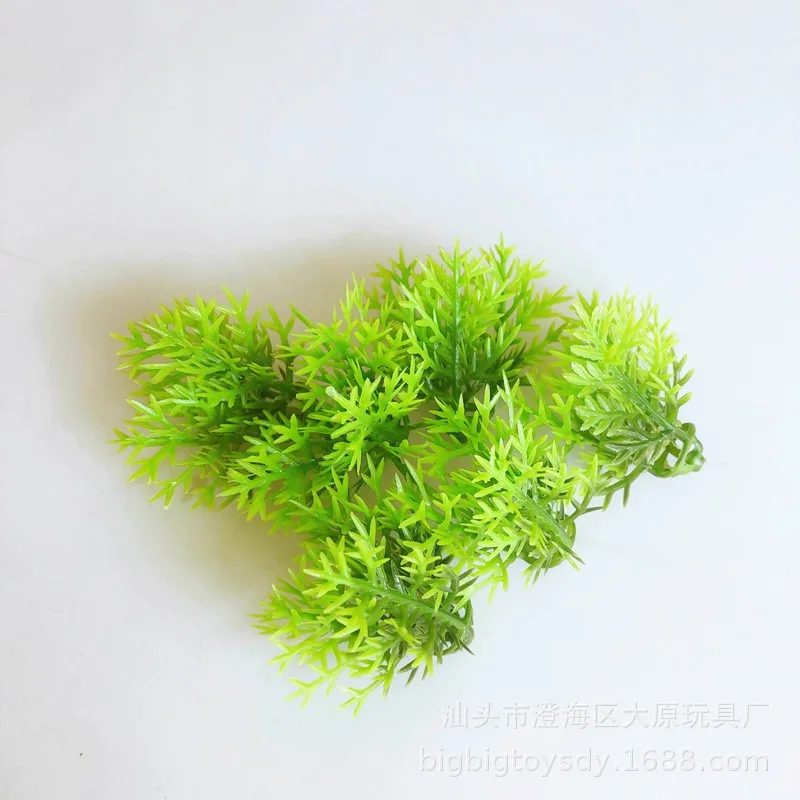 20pcs 3.5cm Miniature Grass Diy Model Making Simulation three-legged Grass Pine Green Fake Lawn Grass Fish Tank Aquarium Grass