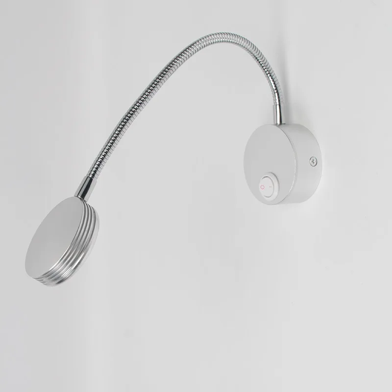 LED-Hoses-Wall-Light 3W 360° Flexible bedroom with switch in LEDs Selfie Ring Light Indoor wall Lapms For Makeup Bedside Reading
