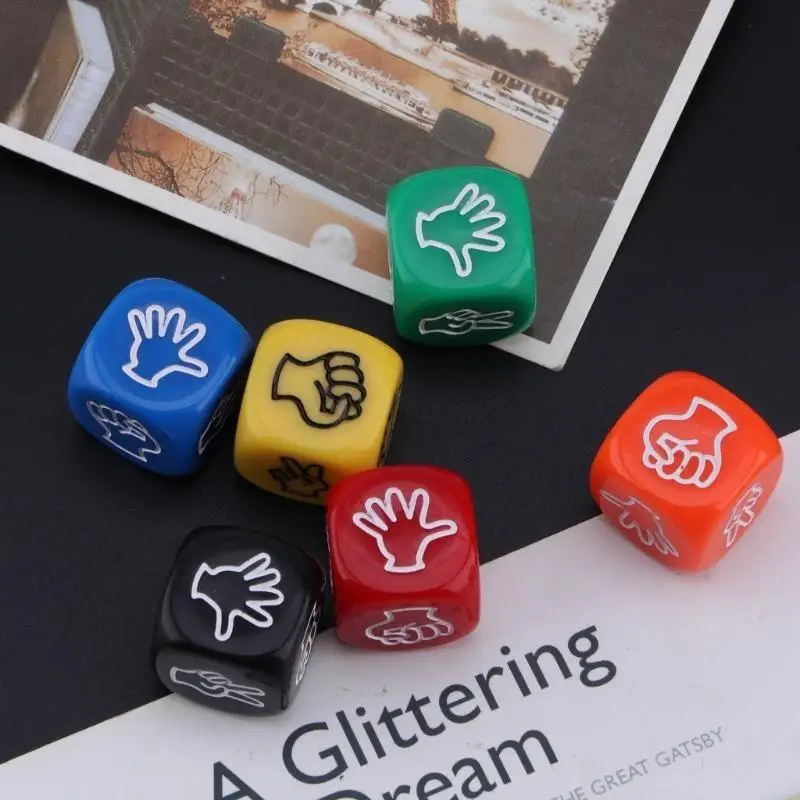 

652F 6Pcs Acrylic Entertainment Game Props Party Game Dices Party Board Game Dices