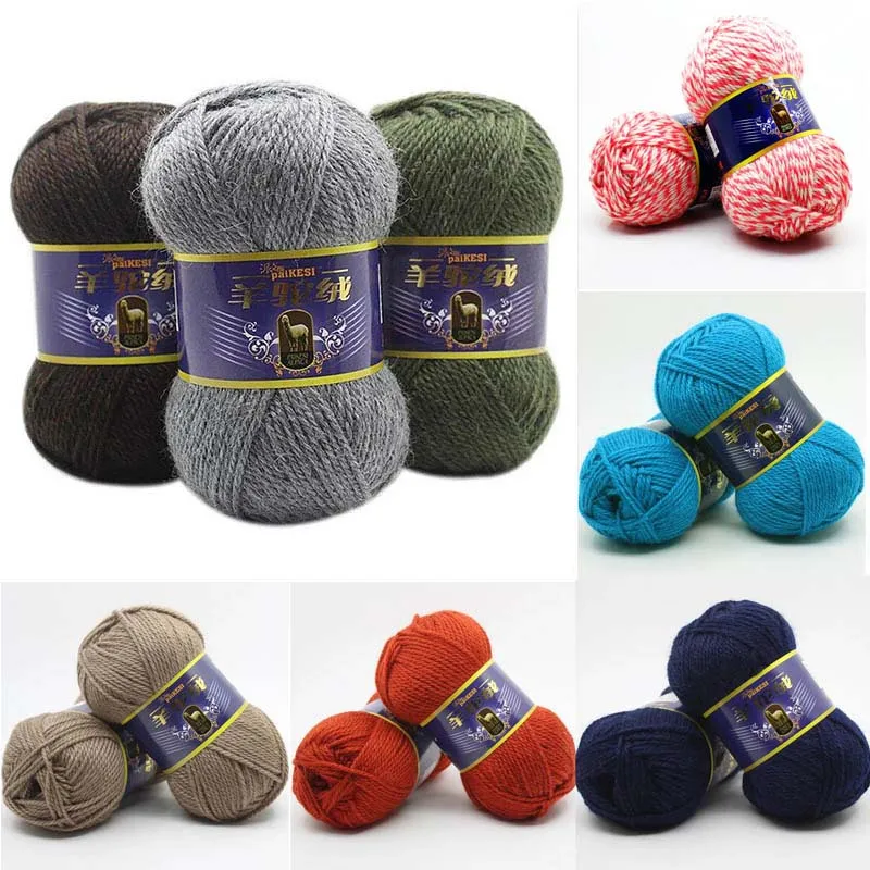 100g Sheep Camel Hair Coarse Wool Ball Needle Hand Knitted Sweater Thread Knitting Crochet Sweater Qulity Yarn Thick Soft Diy