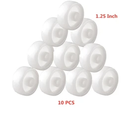 10 Pcs/Lot 1.25 Inch Single Wheel Light White Pp Plastic Small With Diameter 30mm Smooth Piece Folding Bed Pulley