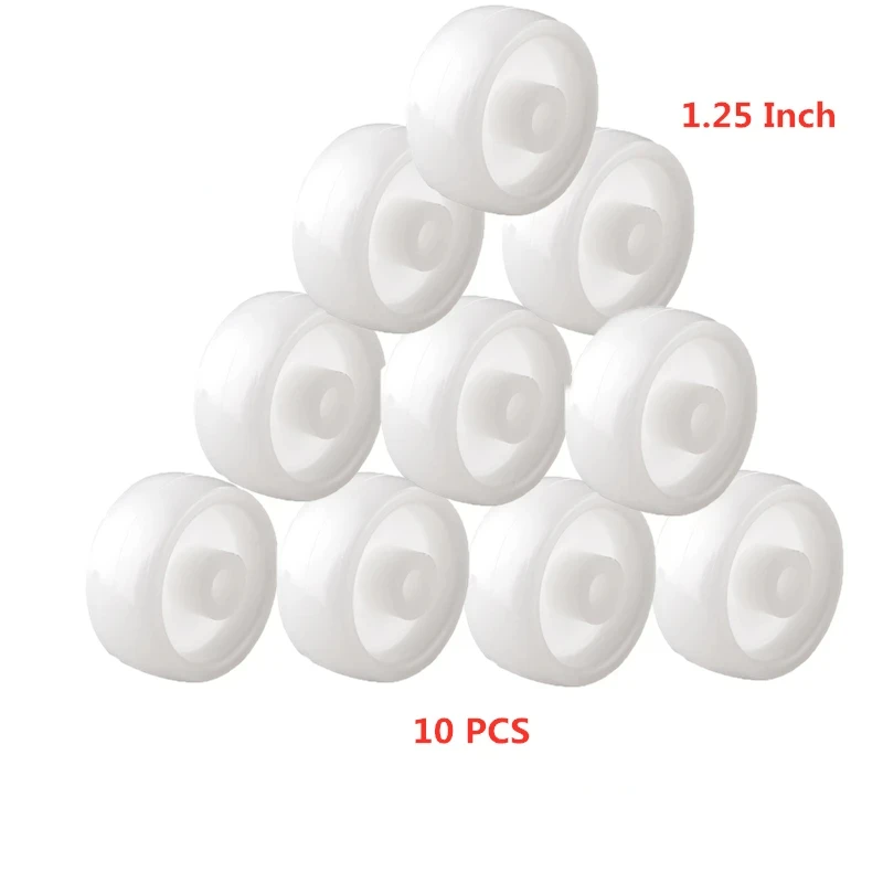 10 Pcs/Lot 1.25 Inch Single Wheel Light White Pp Plastic Small With Diameter 30mm Smooth Piece Folding Bed Pulley