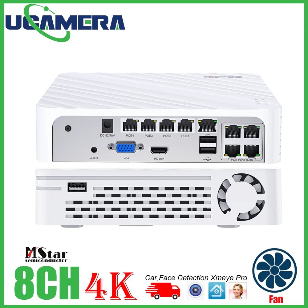 

XMeye 8ch POE NVR Register 4K Support 16ch Network Video Recorder H.265+ 24/7 Recording IP Camera P2P System Security Kit