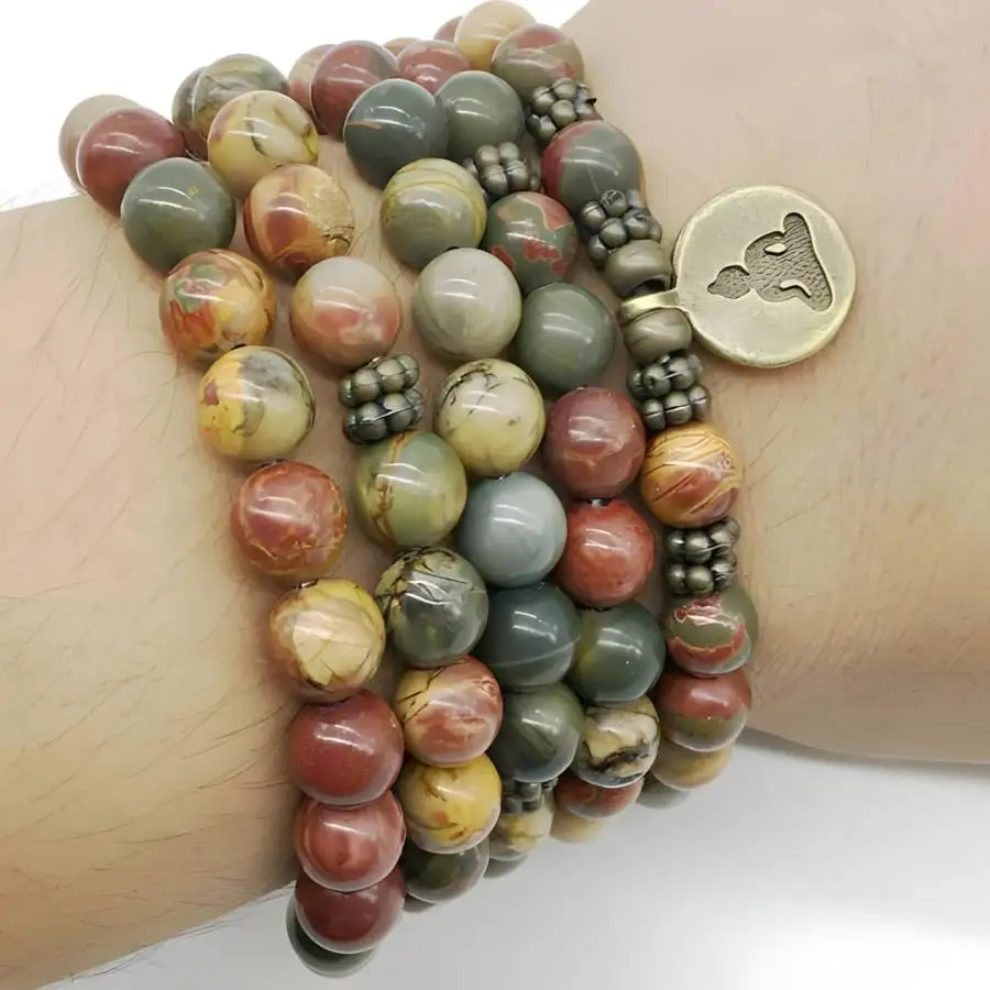 

8mm African pine Bracelet Yoga Bead Bodhi Spiritual Tibetan zazen Nirvana Men's Sacred Mala Zen Chaplet Gemstone Natural stone