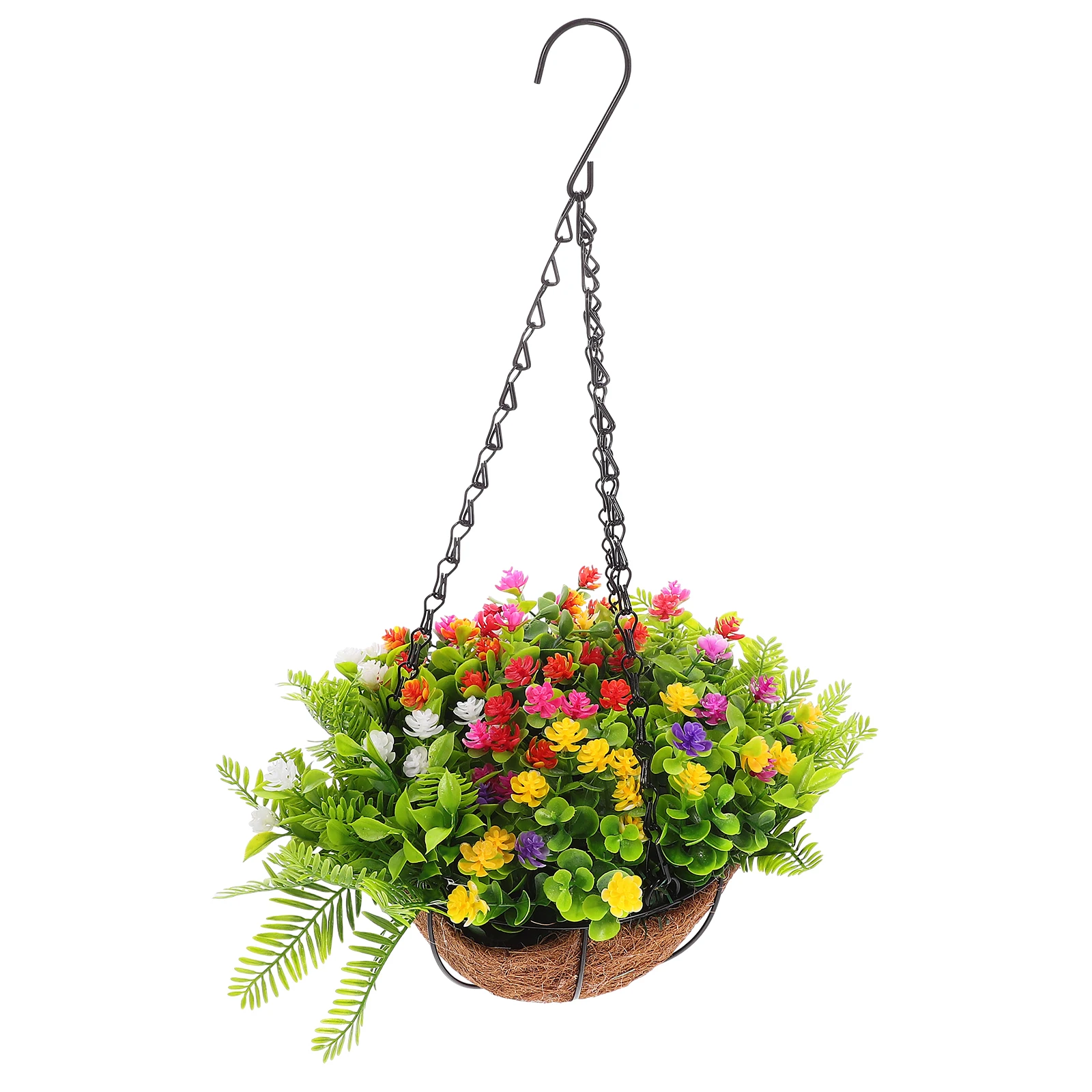 

Outdoor Hanging Flower Pot Lifelike Artificial Flowers Wall Mount Planter Home Decor Indoor UseFlower Basket Garden Pendant