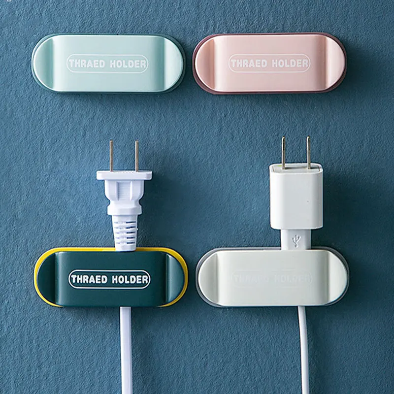 Clamp Cable Plugs Organizer Wire Clips Punch-Free Adapter Fixing Device Holder Retainer Thread Fixer Universal Hook