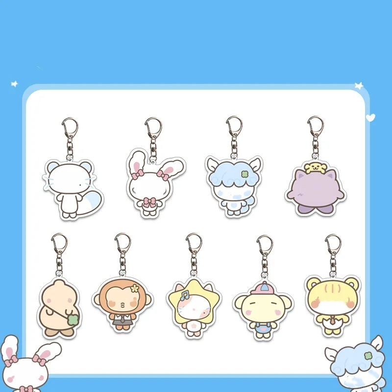 9pcs/set Cartoon Cute Keychain Acrylic UV Printing Doll pendant  Carmen  Jiwoo Stella Juun Fans fashion Bag Charms