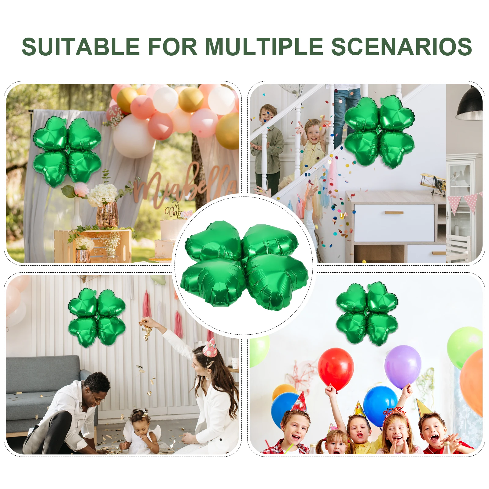 

50 Pcs Heart-shaped Four-leaf Clover Balloon Garland Number Balloons Decorative Party Red Foil Desktop Banquet