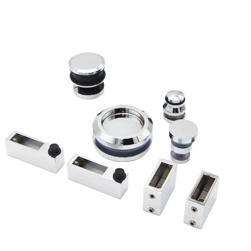 Goede prijs glazen schuifdeur frameloze glazen deur doucheruimte hardware roestvrijstalen montageset zwarte of zilveren accessoires