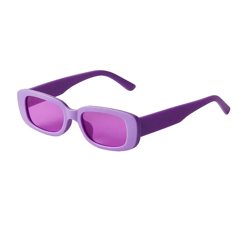 المحمولة الإناث الرجعية مكبرة Vintage C3 الأرجواني مربع النظارات الشمسية امرأة فاخرة ماركة مصمم موضة مستطيل نظارات شمسية