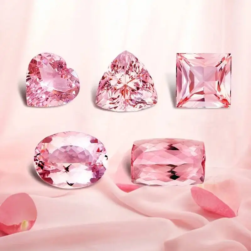 

Pink Moissanite Loose Stone 1 Carat Multishape VVS1 Reddish Pink Gemstone for Engagement Wedding DIY Jewelry Making