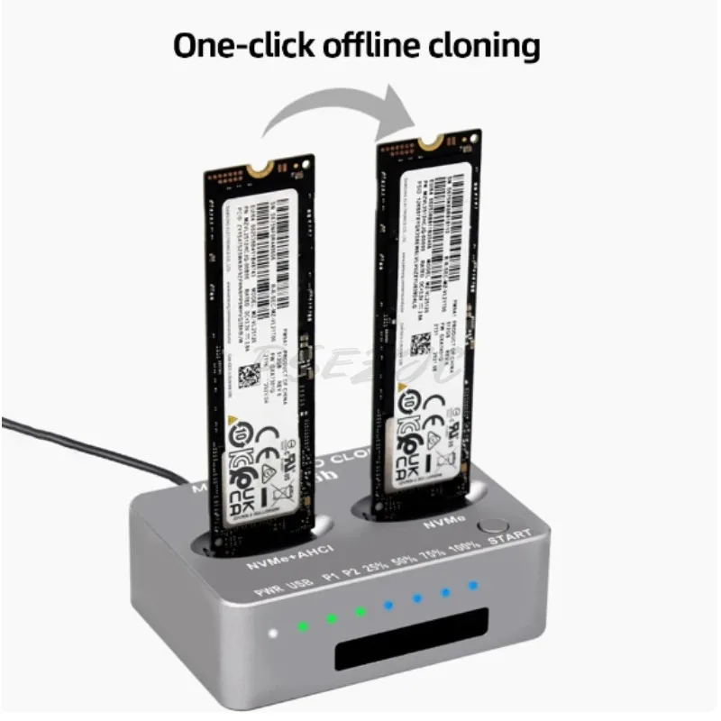 Imagem -05 - Caixa de Disco Rígido Externo Docking Station Ahci Cópia Offline Usb 3.2 Disco Duplo Sistema Ssd Clone Jms586u 20gbps Nvme m.