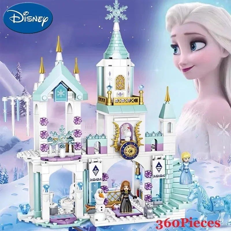 Disney Frozen 2 Snow World Series The Elsa Magical Ice Castle Set Building Blocks Bricks Children Boy Girl Educational Gift Toys