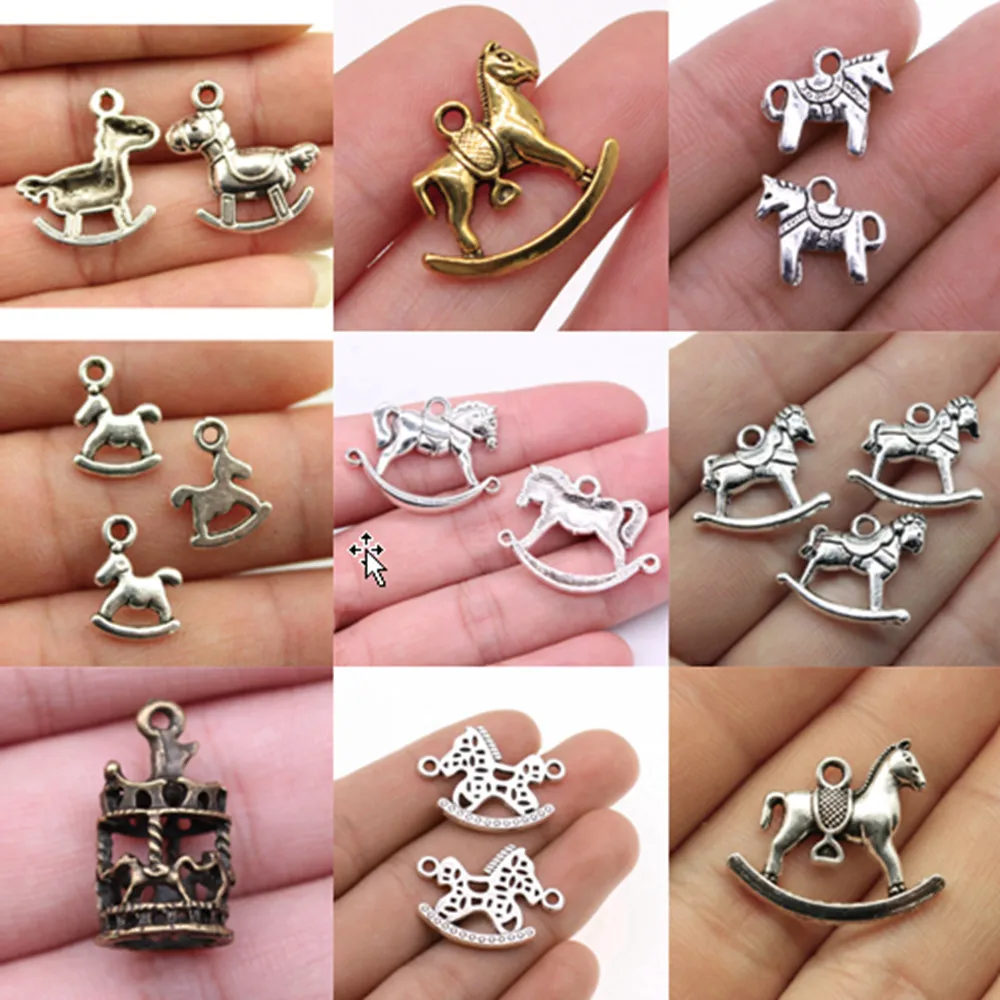 Komponenty do biżuterii Rocking Horse Charms na bransoletki uroku wisiorek