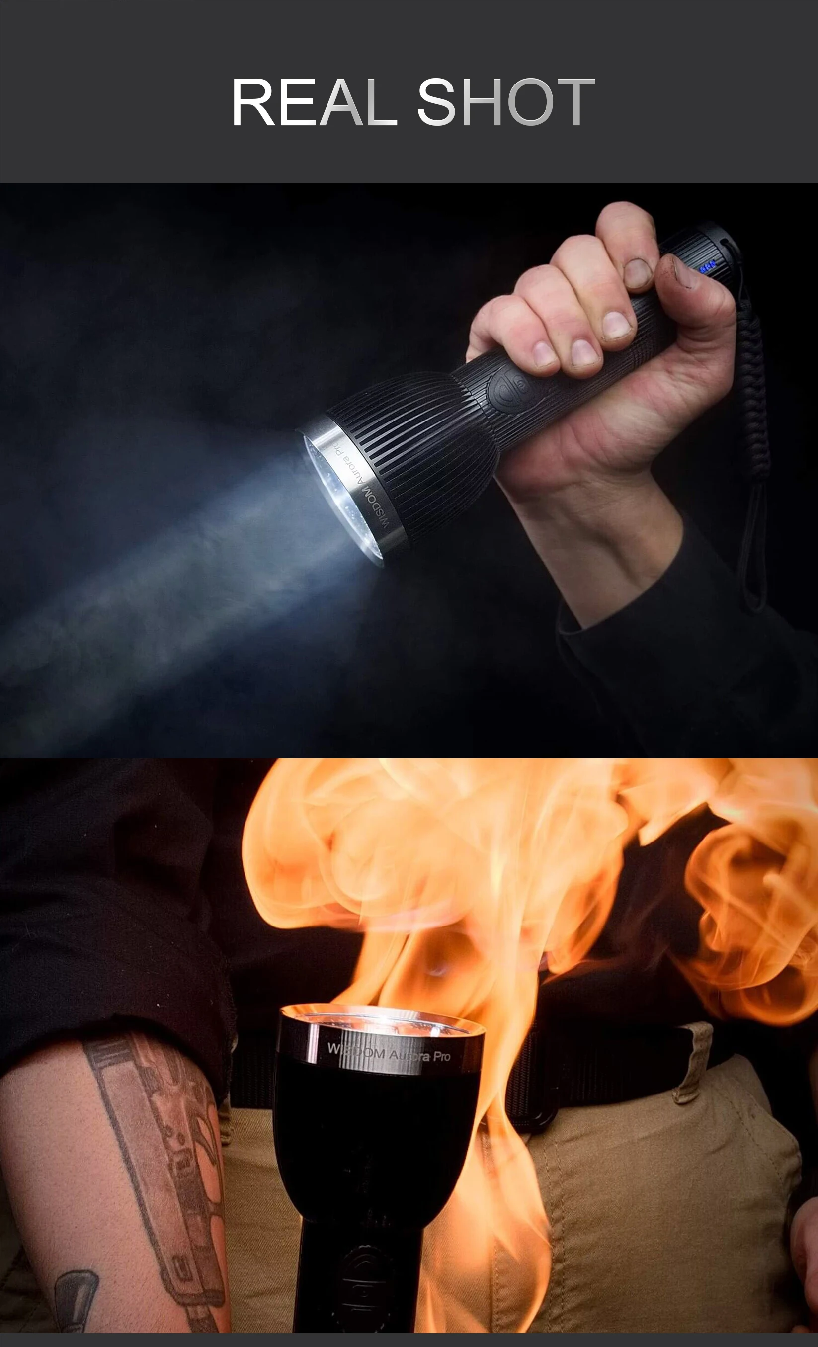 Powerful Flashlight- IP68, IP69 Waterproof Flashlight- LED Rechargeable Troch for Hunting, Search & Rescue