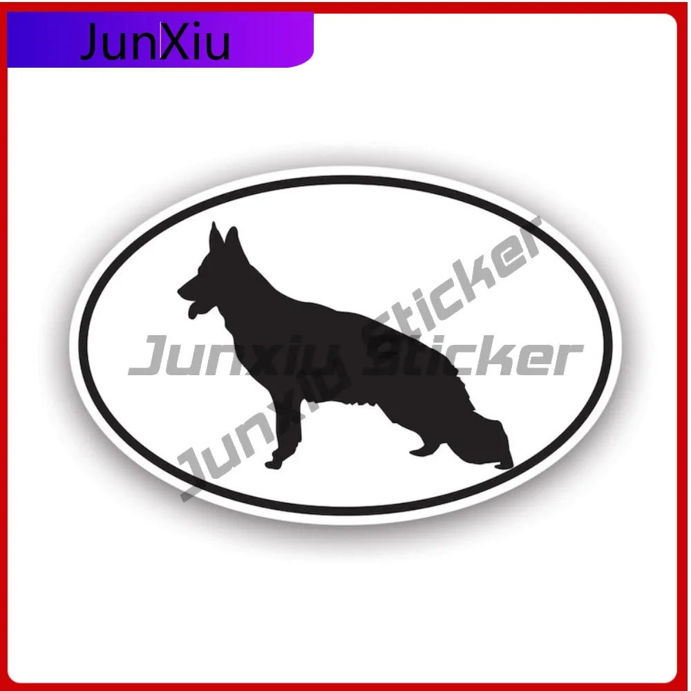 

German Shepherd Euro Oval Stickerwaterproof Outdoor Cute Car Waterproof Vinyl Decal For Suvs High Quality Sticker Protection