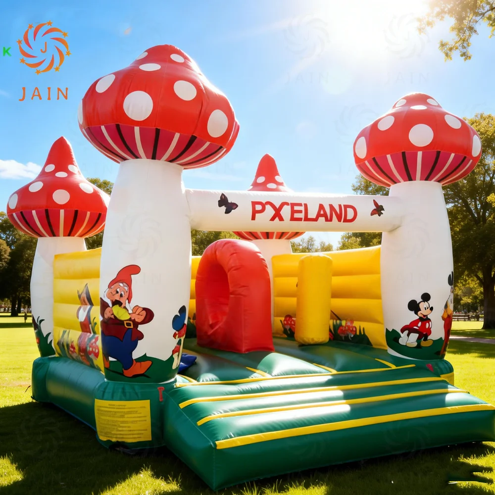 Fast Shipping Mushroom Jump Bouncer Outdoor Carnival Party Inflatable Bouncy Castle for Children Forest Themed with Blower
