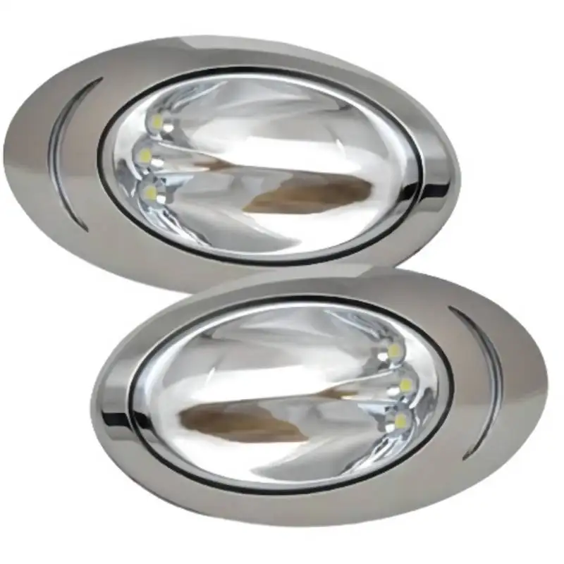 12V Side Mount LED Docking Back-up Light Pair 316 Stainless Steel Marine Boat RV ZA