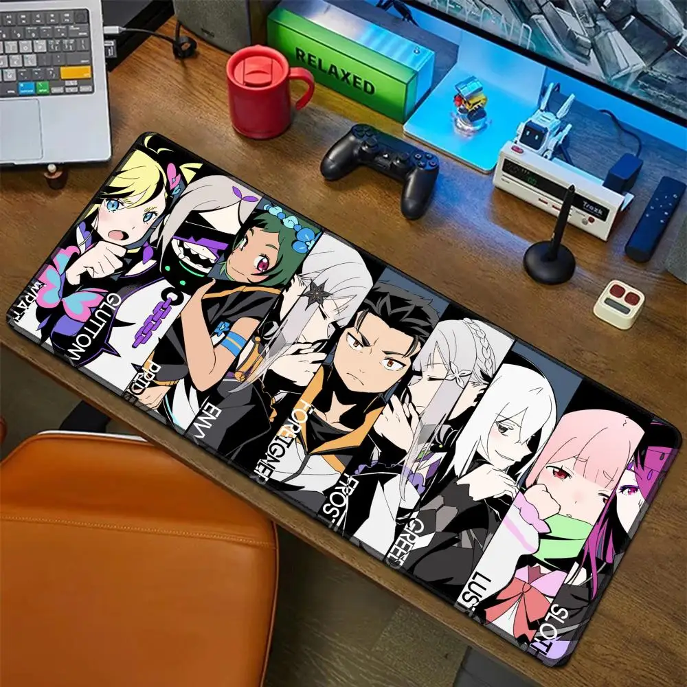 R-RE ZERO Mouse Pad Alas Karet Laptop Xxl Mousepad Notebook Gamer Meja Komputer Aksesori Gaming