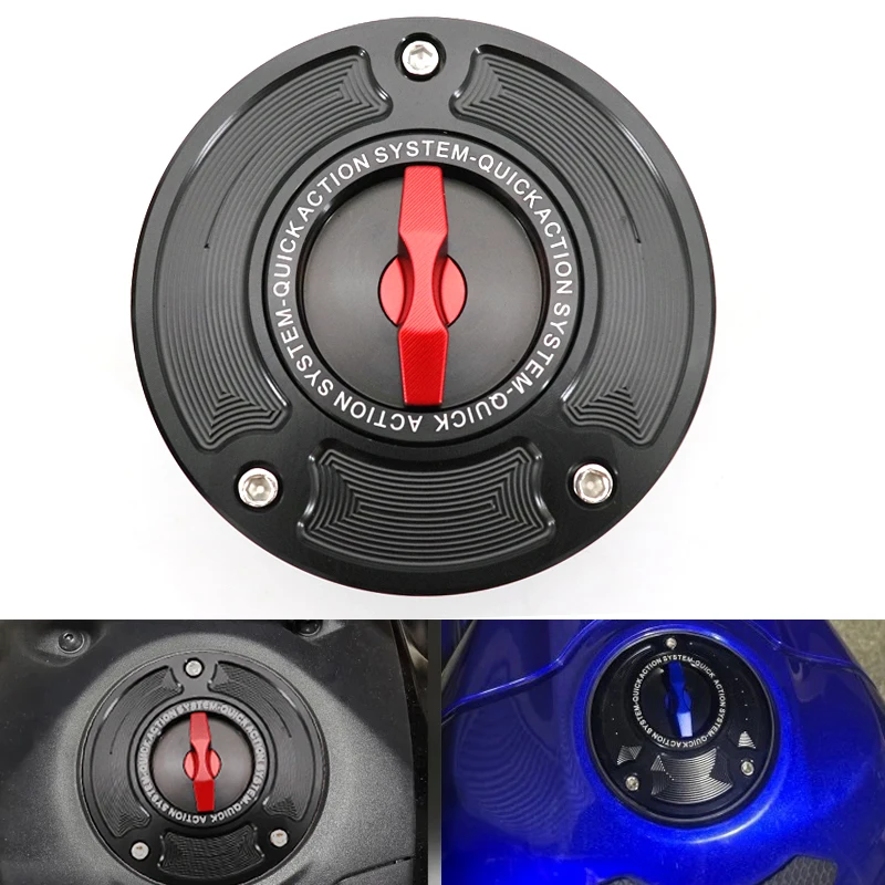 Tapa de Tanque de Combustible Rápida de Aluminio para Motocicleta, Tapa de Tanque de Apertura Rápida para Suzuki HAYABUSA GSXR 600 750 1000 K1-K8 SV650/X SV 1000/S