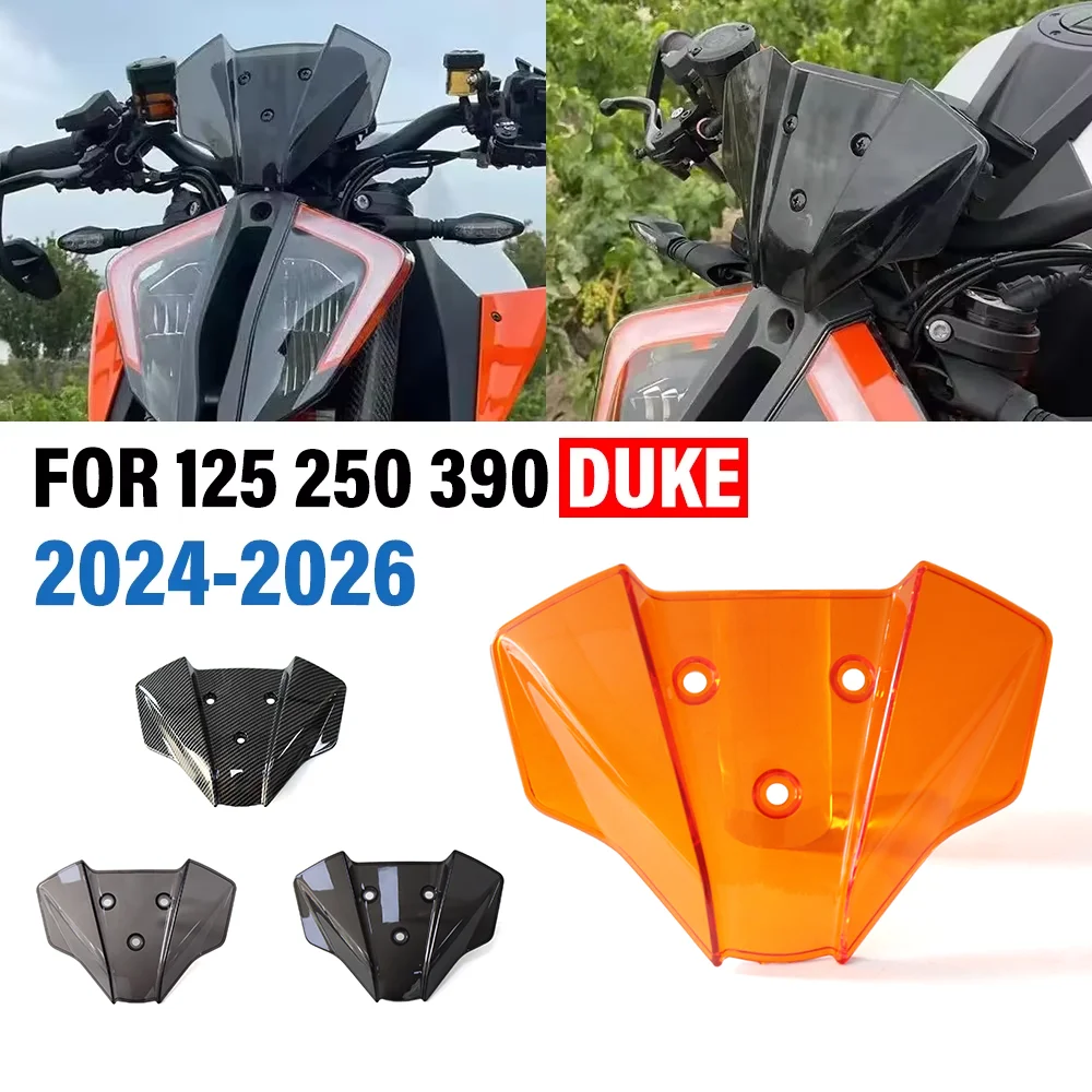 FOR 390Duke 250Duke 125DUKE 2024-2026 Windshield Wind Screen Motorcycle Wind Deflector For 1290 SUPER DUKE R/RR/R EVO 2020-2023