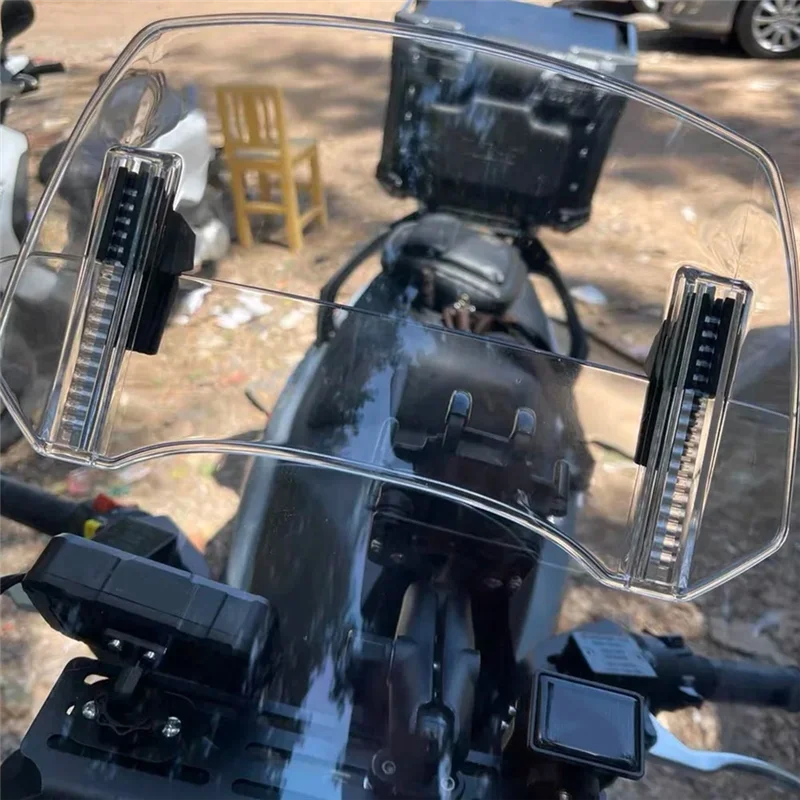 Motorcycle Deflector Extension Adjustable Spoiler Deflector For BMW KAWASAKI YAMAHA HONDA SUZUKI 28X12cm Grey