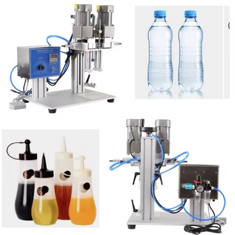 Pneumatische Flessenvergrendelingsmachine Eend Mond Fles Rolling Machine Vierwielige Upgrade Schroef Capping Machine