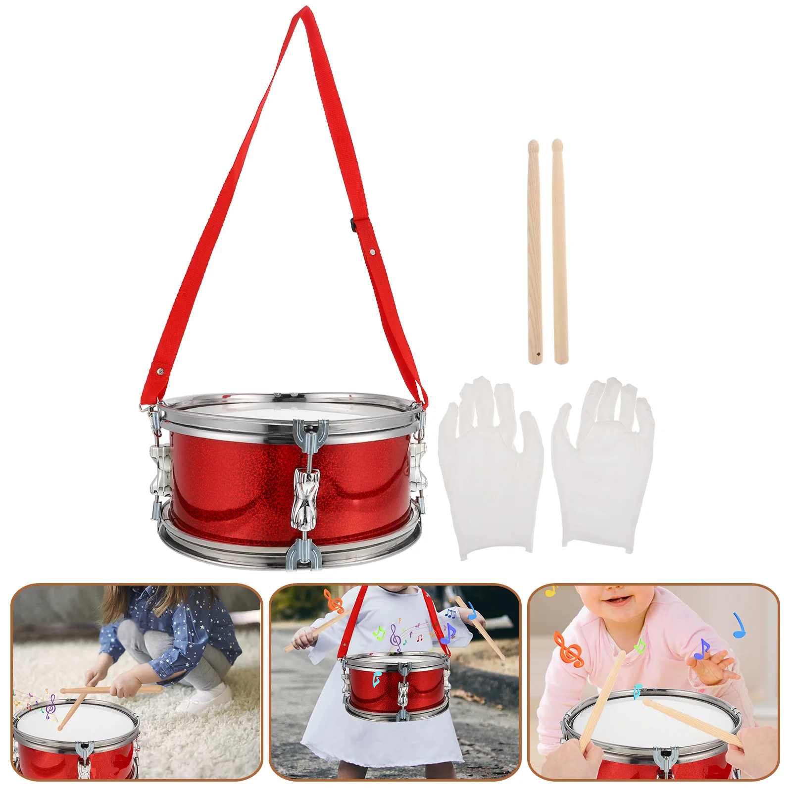 

Musical Snare Drum Toy Bass Percussion Kids Plaything Child Red Student