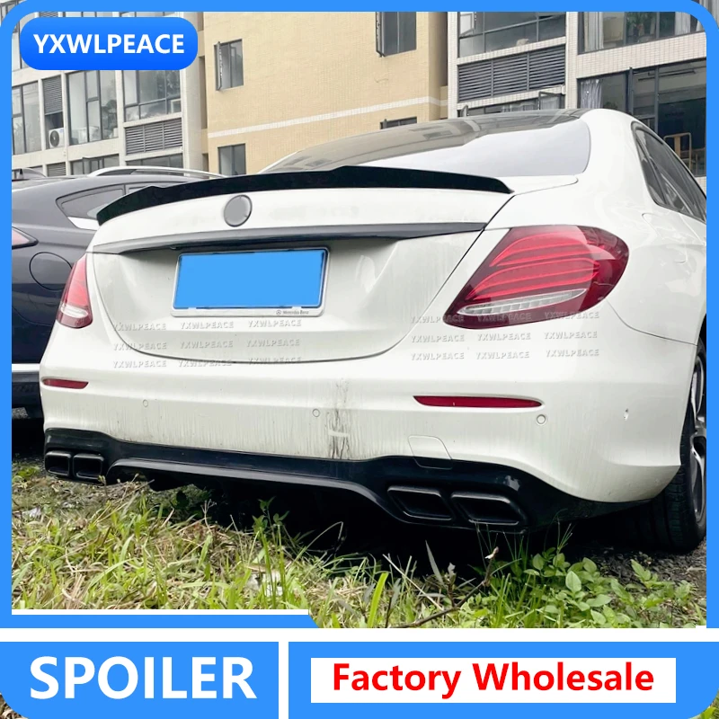 For Mercedes Benz E-Class W213 2016-2022 E260 E300 E63S Sedan ABS Plastic Rear Trunk Lip Spoiler Body Kit Accessories