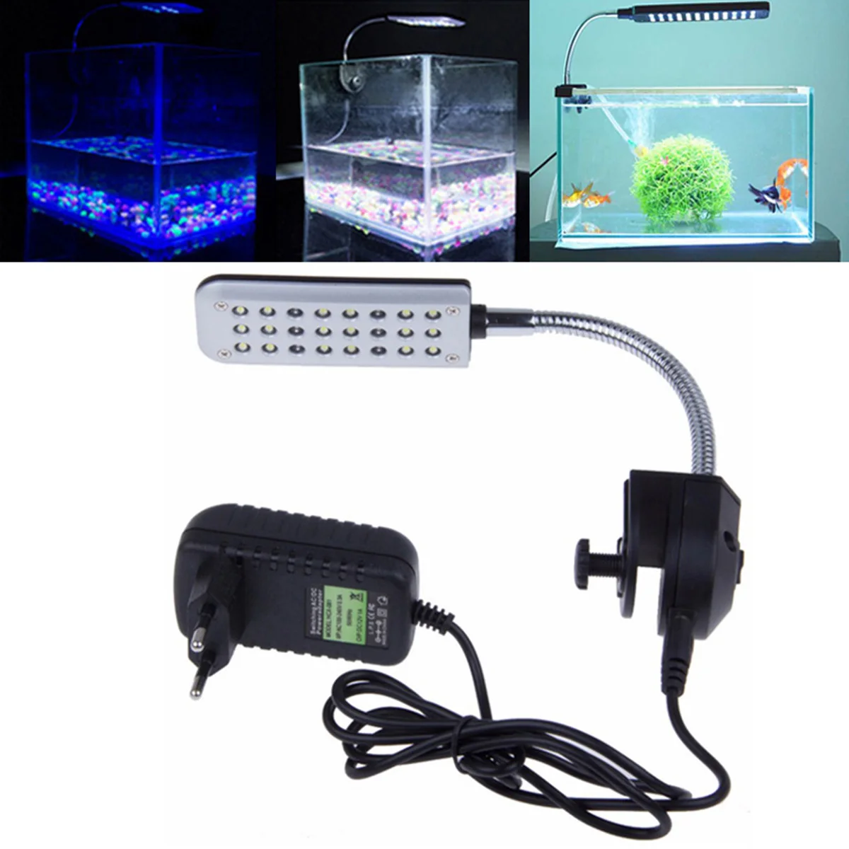 

LED Clip Aquarium Fish Tank Light Energy Saving No Radiation Eu Plug High Brightness Aquarium Clamp Lamp Lighting