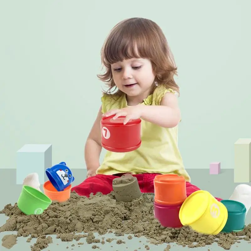 Baby Building Cup zabawki stos zestaw kubków budowanie gry zabawka z wieżowych kubków dla niemowląt zabawki edukacyjne dla dzieci dziewcząt chłopców