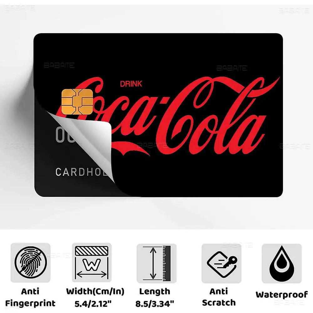 C-Coca-Cola Game Anime ملصق فيلم غطاء الجلد للصغيرة الكبيرة لا رقاقة الخصم بطاقة الائتمان الجانب الأمامي