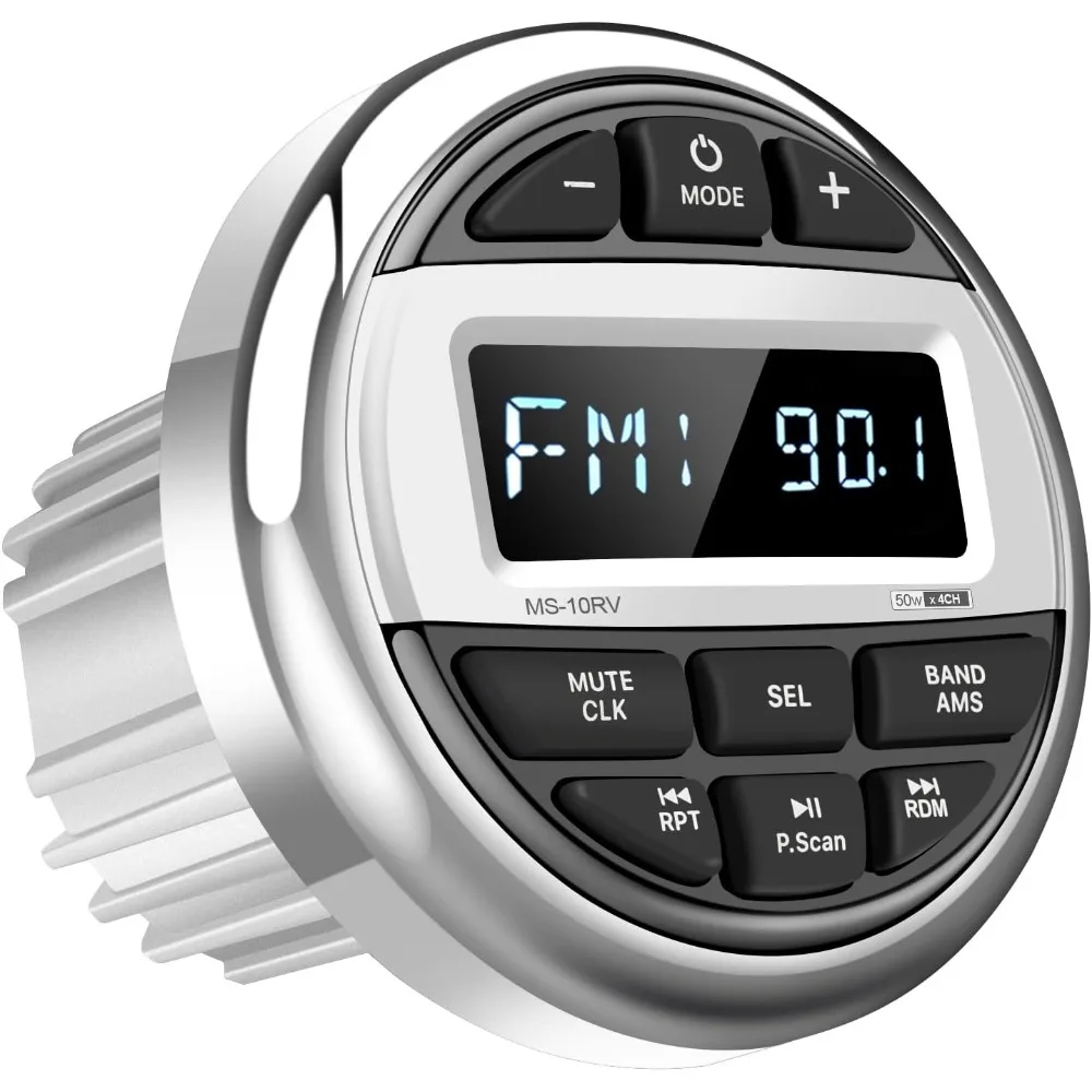 

Bluetooth Marine Boat Radio Receiver: Waterproof Marine Gauge Stereo System - HD LCD Display AM FM Tuner MP3 AUX