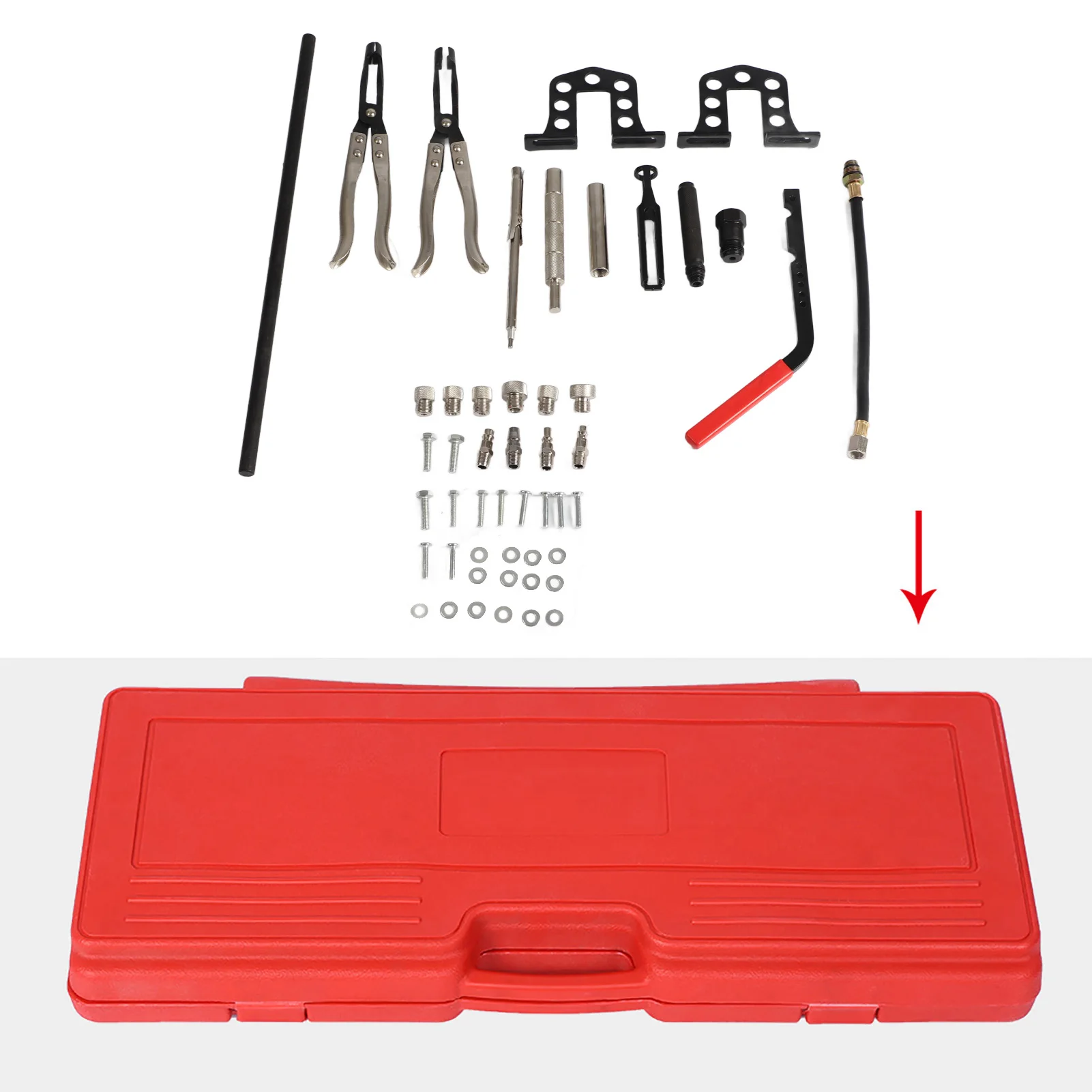 

Набор инструментов для компрессора пружин клапана, 23 шт., набор инструментов для установки уплотнения штока | Верхний комплект плоскогубцев | Зарубежный склад Быстрая доставка