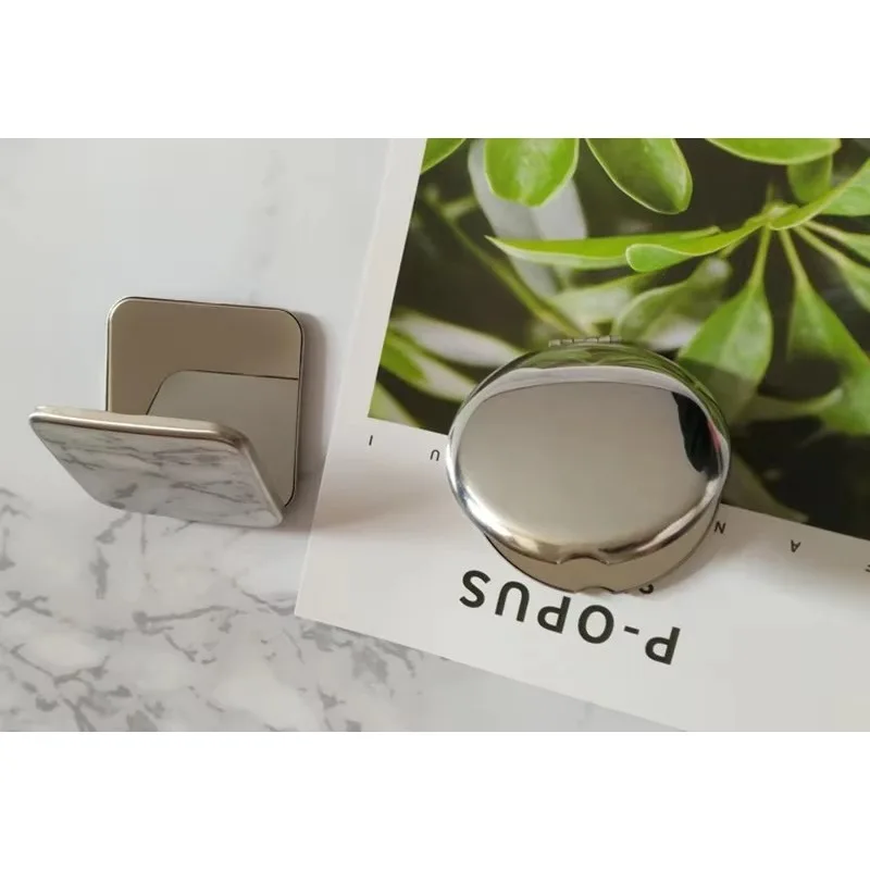 Ins المحمولة بسيطة الفولاذ المقاوم للصدأ على الوجهين مرآة لوضع المكياج المحمولة جيب للطي المرآة البالونية اكسسوارات ماكياج الجمال #4