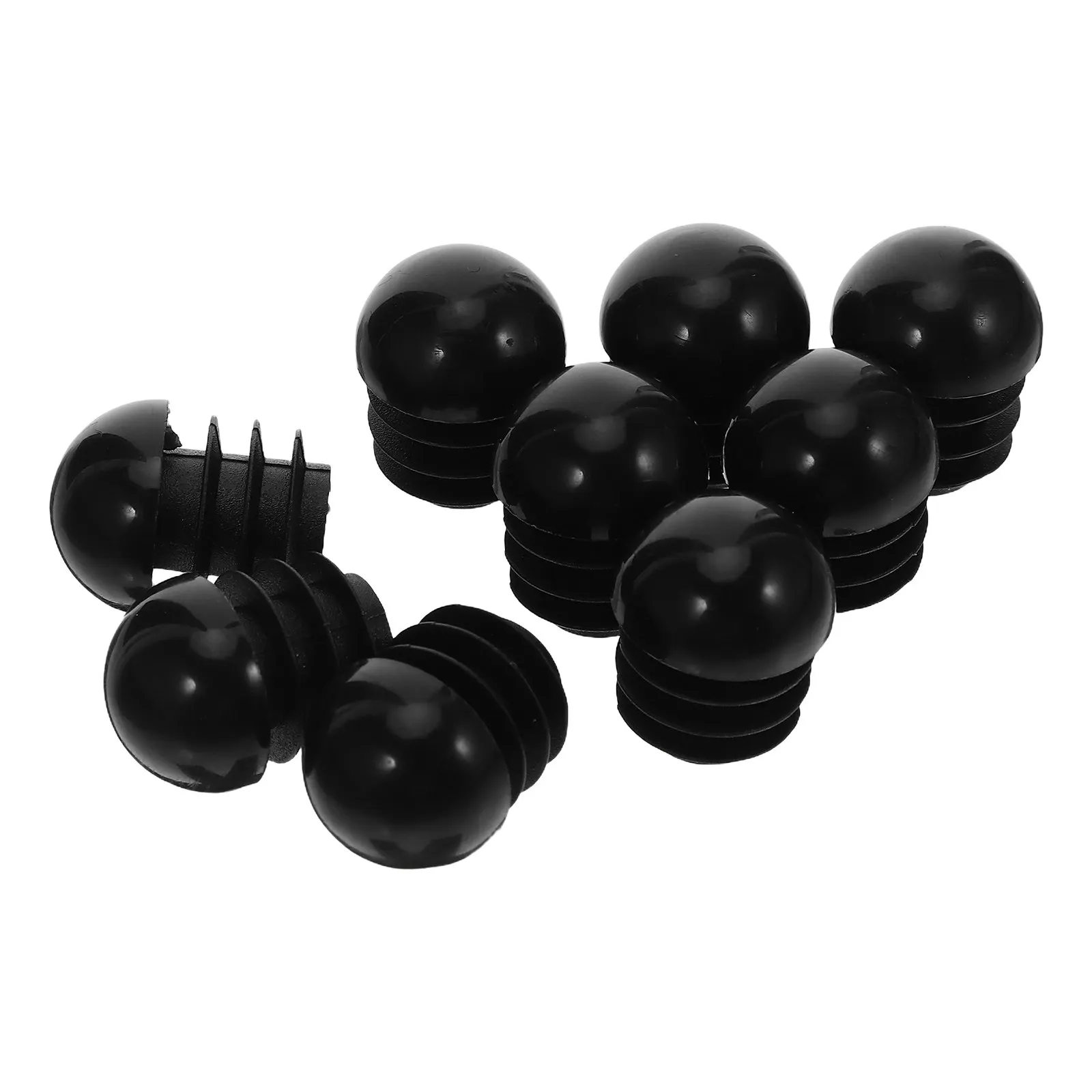 24Pcs Round End Plugs Black Plastic Tube Caps 16mm for Furniture Chair Leg Protectors Tubing Inserts Pipe Protection