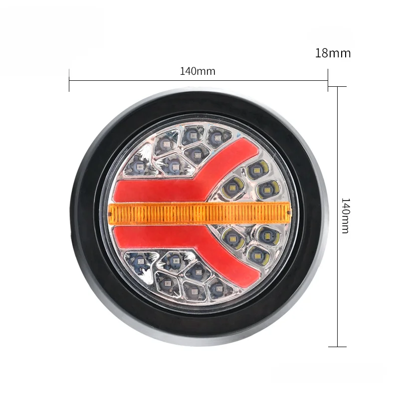 

6pcs Round Truck Trailer Side Marker Lights LED Tail Stop Brake Parking Turn Signal Lamp for Truck Trailers Camper 12V 24V