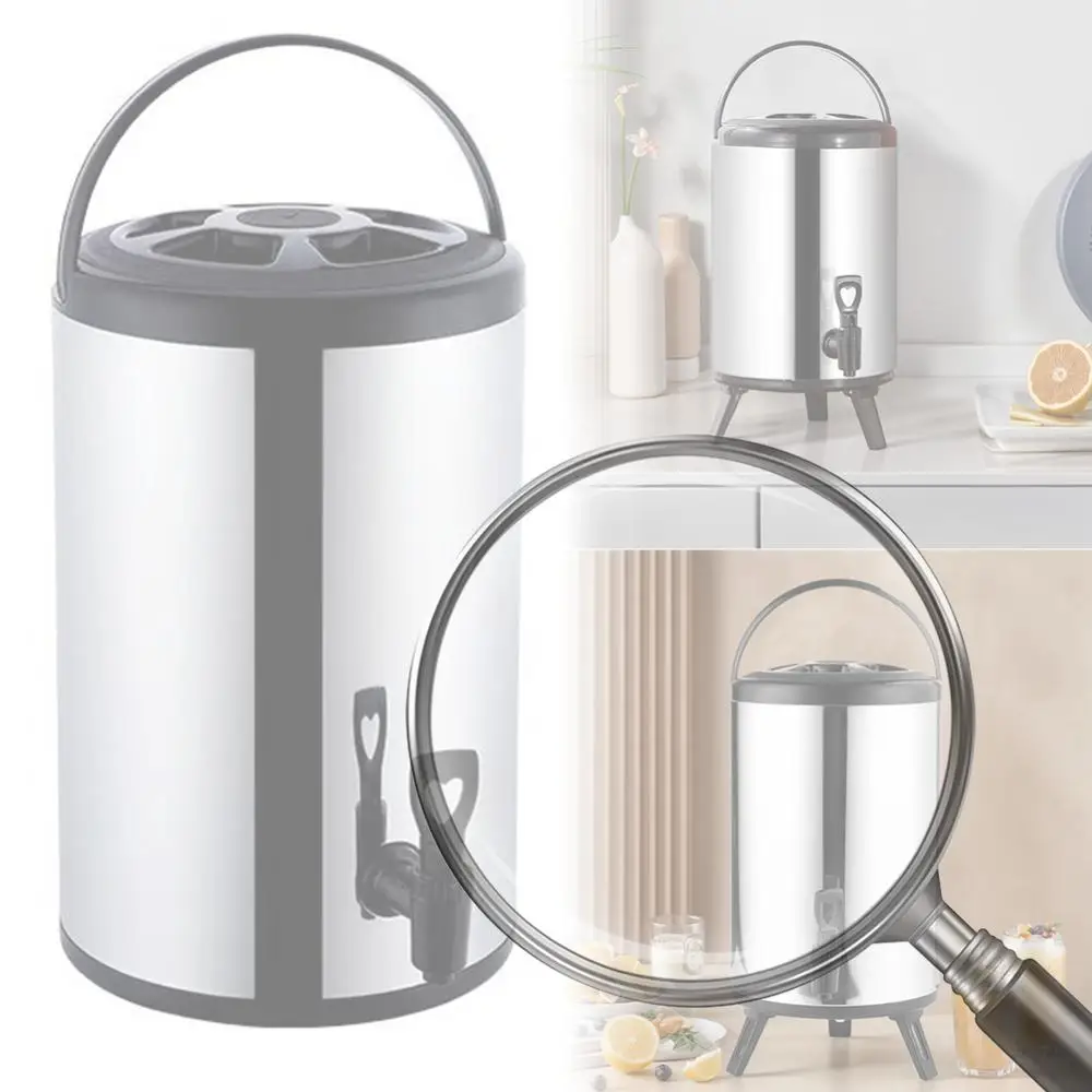 

Двухслойный контейнер из нержавеющей стали с краном, диспенсер для напитков 6 л/8 л, ведра для чая с молоком, идеально подходит для воды, чая с молоком и кофе