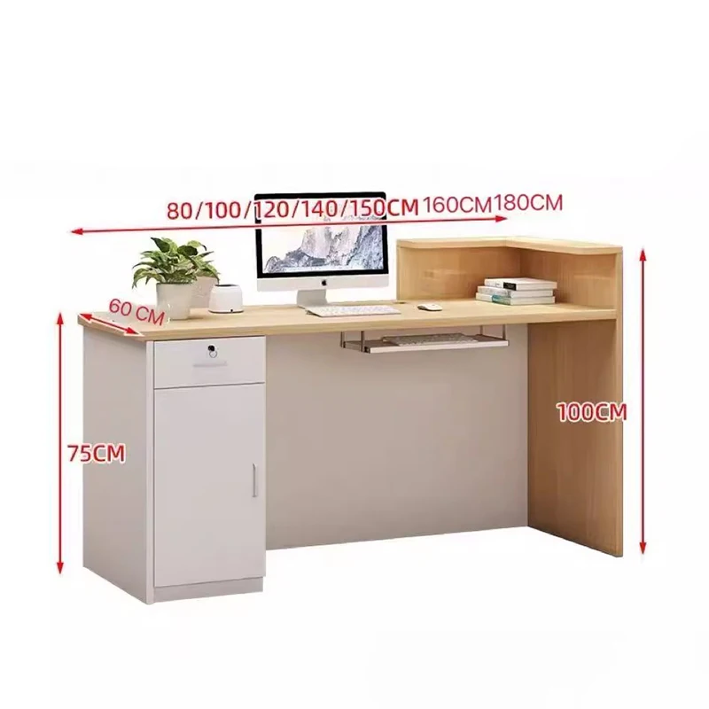 Customized Reception Desk Simple Exquisite Luxury European Reception Desks Elegant Aesthetic Theke Empfang Office Furniture