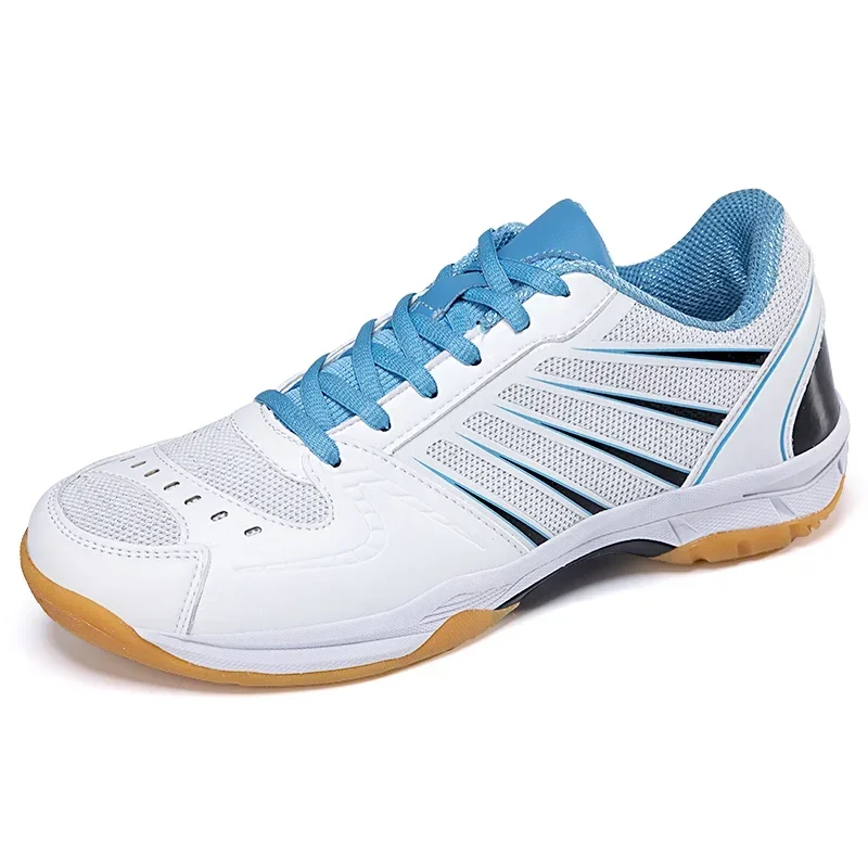 Chaussures de badminton professionnelles en maille pour hommes, baskets d'entraînement pour hommes, tennis de table en plein air, noir, bleu