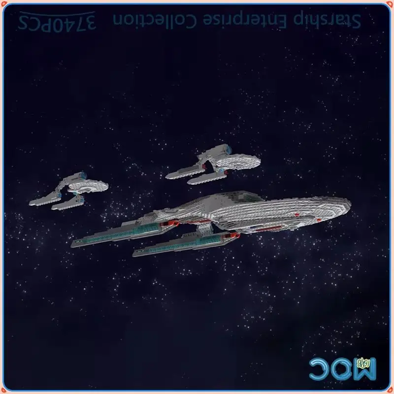 

Коллекция звездного корабля, 3 версии, 2 MOC, строительные блоки, сделай сам, сборка кирпичей, космический дисплей, модель, рождественские игрушки, подарки, 3740 шт.